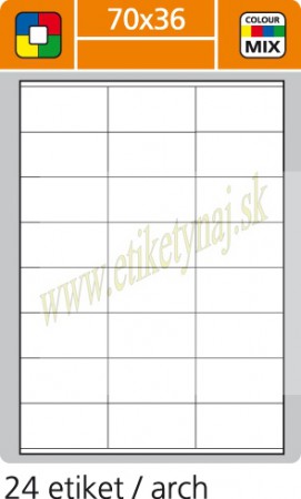 Print etikety farebné 70x36 mm A/4 100 hárkov